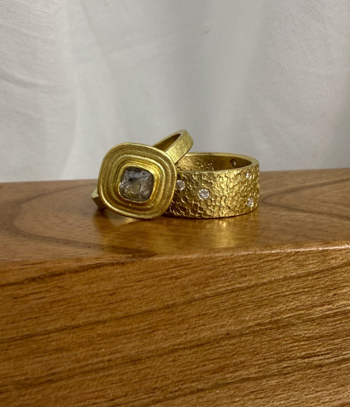 Yellow Gold and Rose Cut Diamond Ring