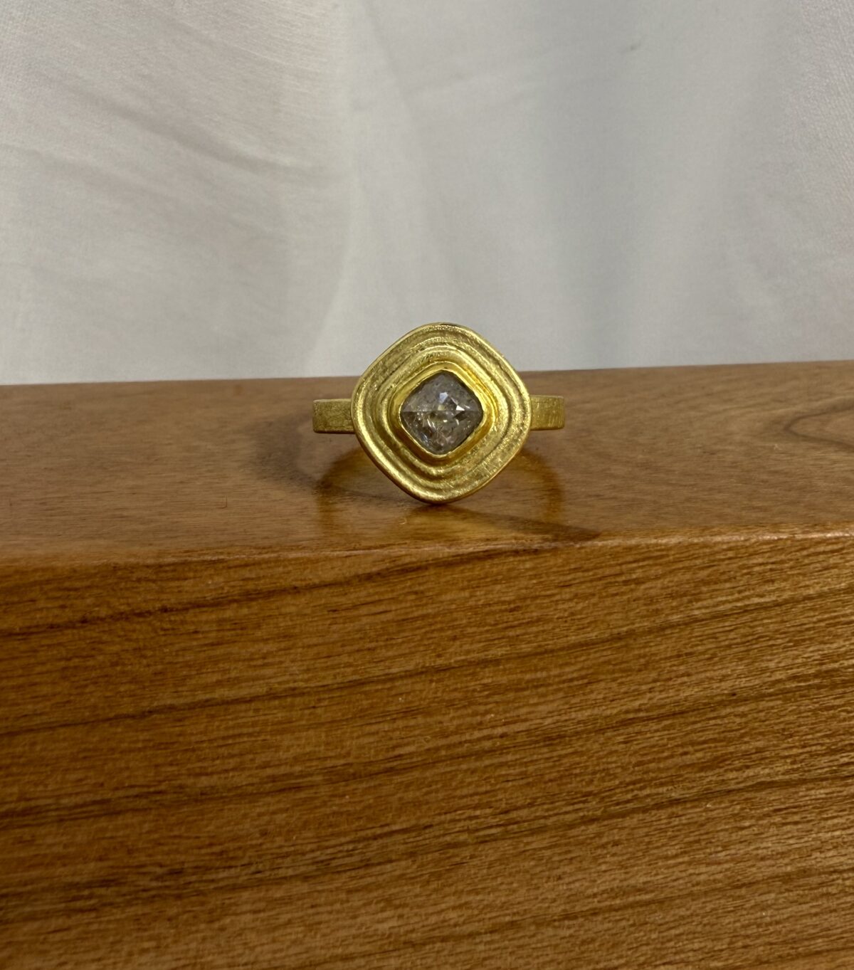 Yellow Gold and Rose Cut Diamond Ring