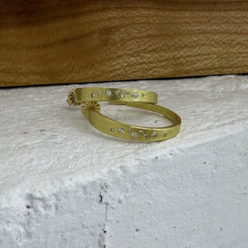 18 karat Yellow Gold and Diamond Hoops