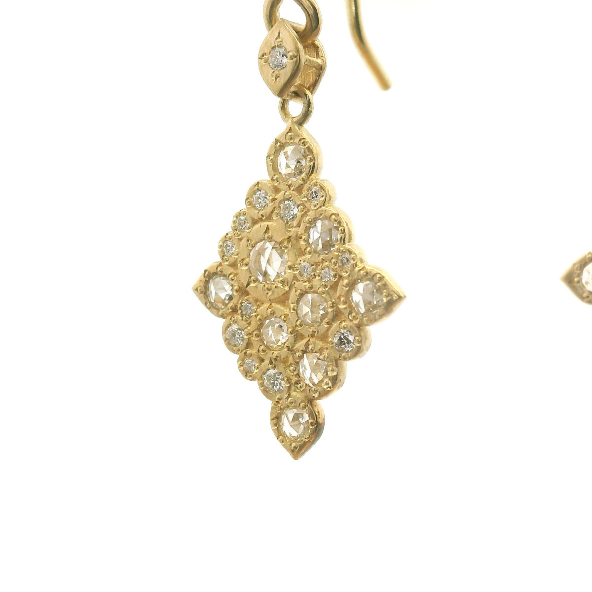 Yellow Gold and Rose cut Diamond 'Mosaic' Earrings