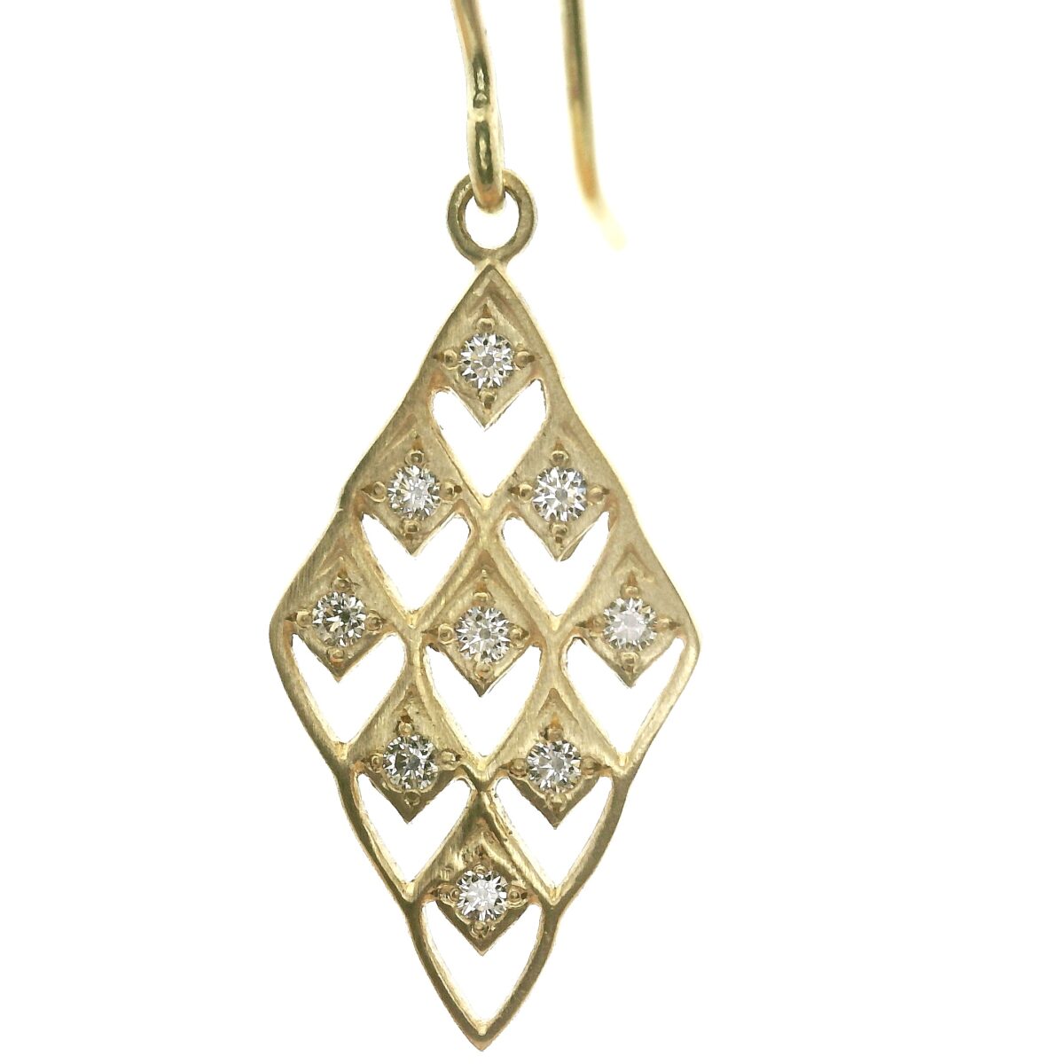Yellow Gold and Diamond 'Lace' Earrings
