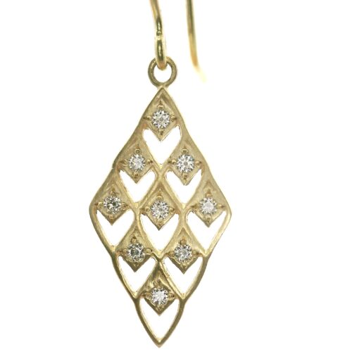 Yellow Gold and Diamond 'Lace' Earrings