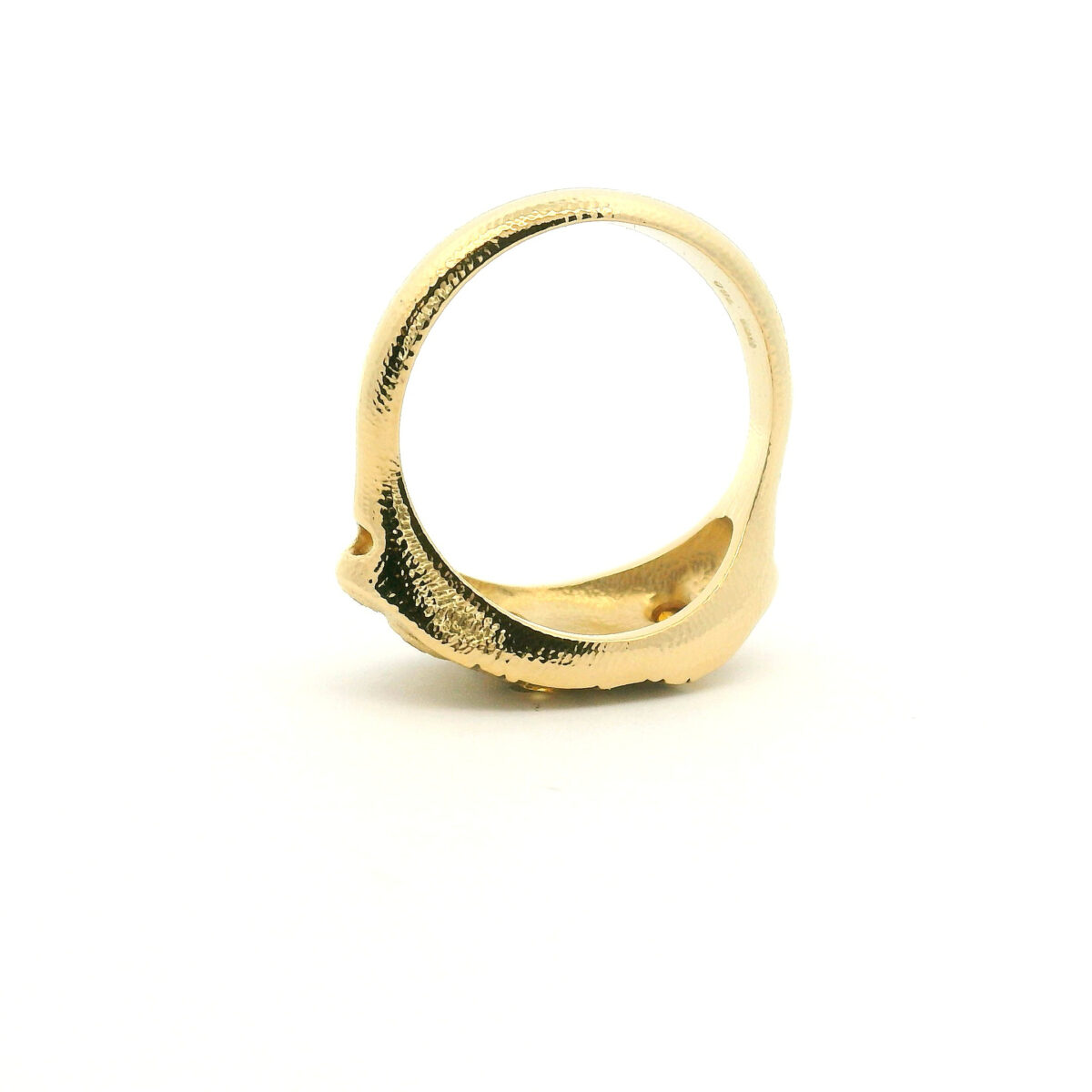 Gold and Diamond 'Leaf' Dome Ring