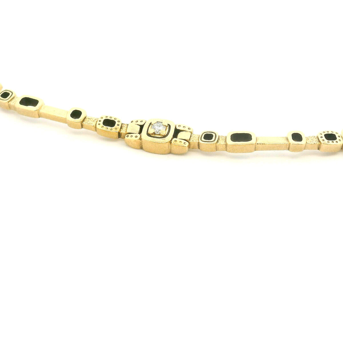 Yellow Gold and Diamond Path Necklace