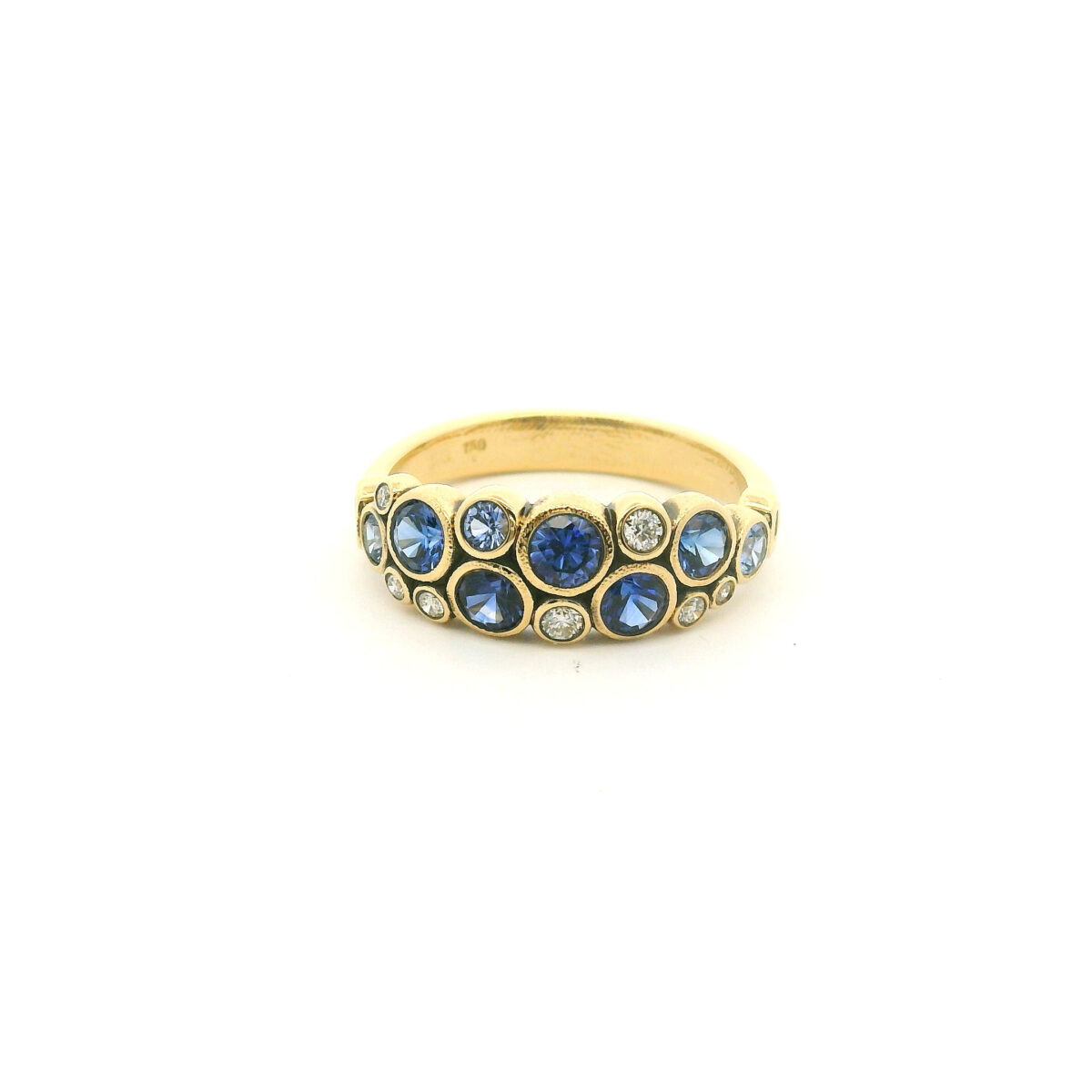 Sapphire and Diamond Mixed Gemstone Ring