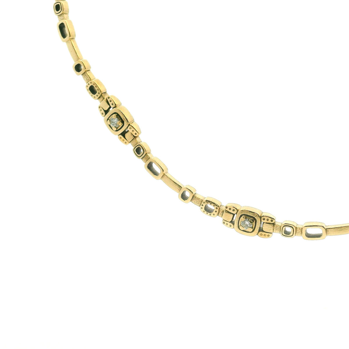 Yellow Gold and Diamond Path Necklace