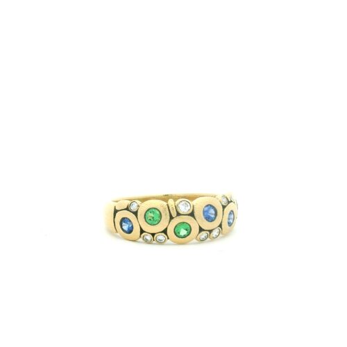 Sapphire and Tsavorite Candy Ring