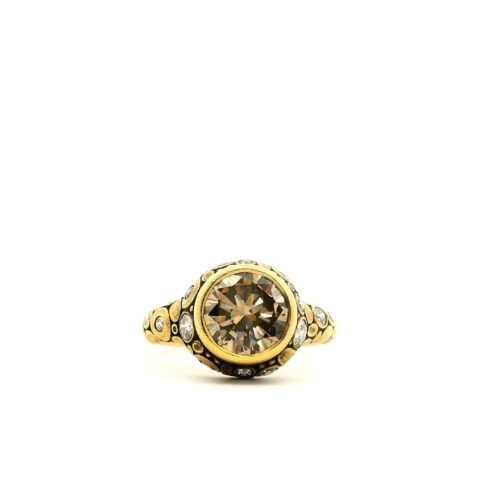 Yellow Gold Cognac Diamond Ring