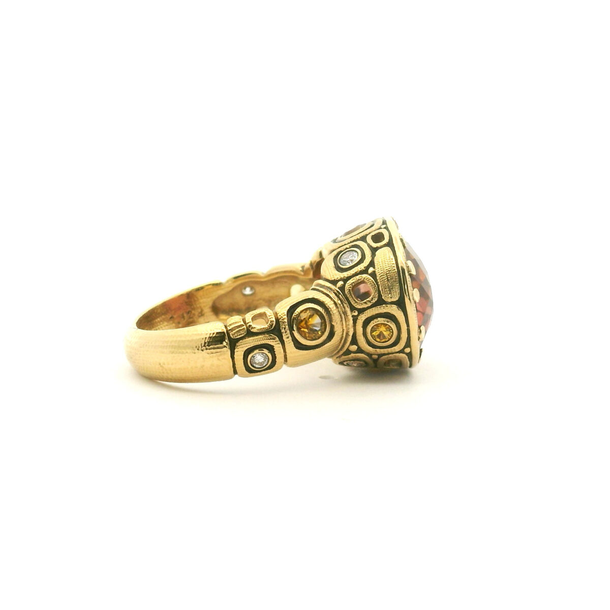 Gold, Diamond, Sapphire and Bi-Color Tourmaline Gemstone Ring