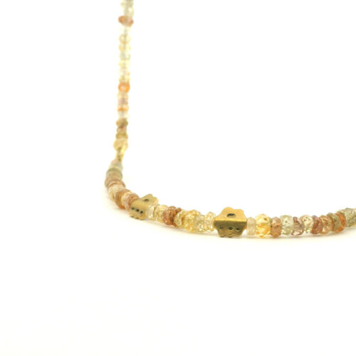 Yellow Gold and Mixed Zircon 'Flora' Necklace