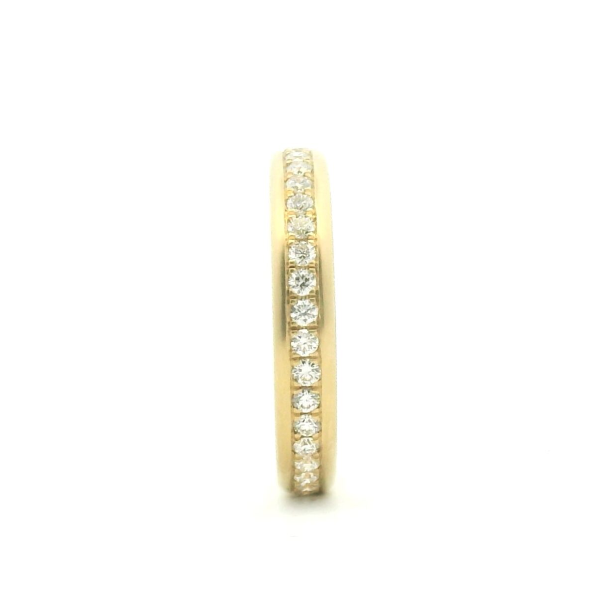 Diamond Bead Set Band with Gold Borders 3.5mm