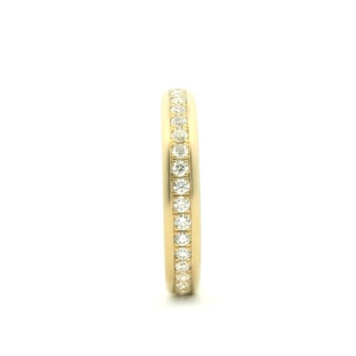 Diamond Bead Set Band with Gold Borders 3.5mm