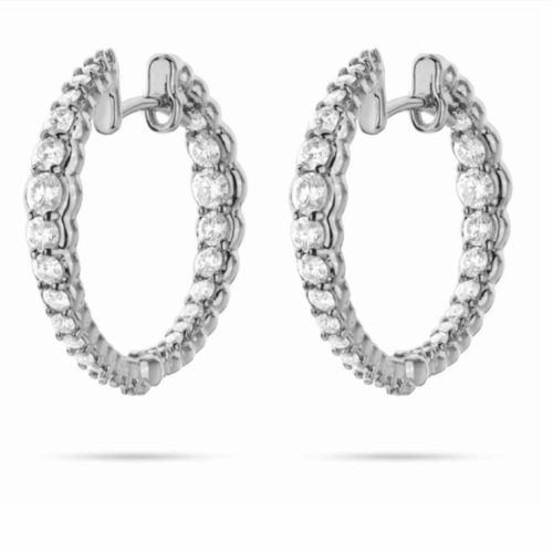 White Gold and Diamond Inside Out Hoop Earrings