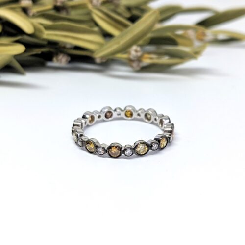 Natural Color Diamond Bezel Band