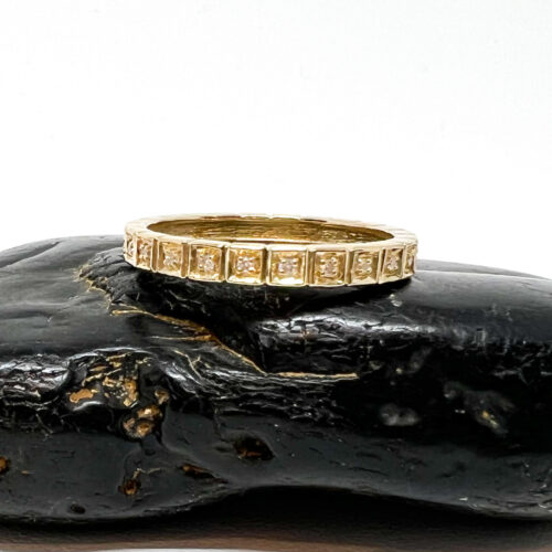 Yellow Gold and Diamond Squares Band