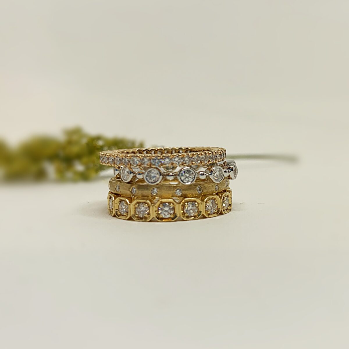 White Gold Diamond 'bubble' Band
