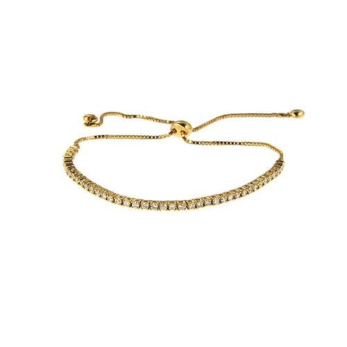 Yellow Gold and Diamond Line Bracelet