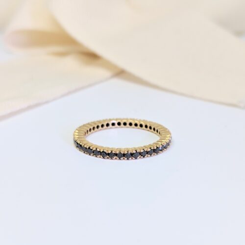 Yellow Gold, Black Diamond Eternity Band