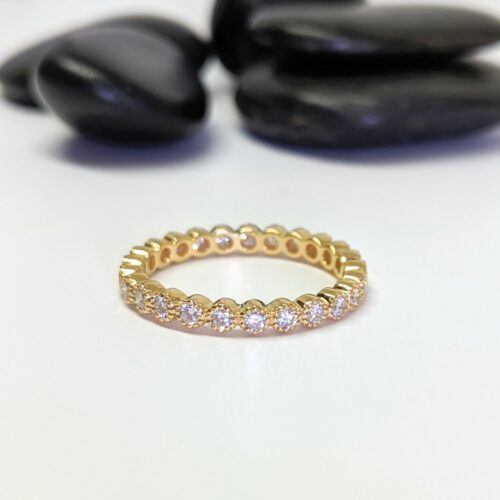 Yellow Gold, Diamond Bezel Band