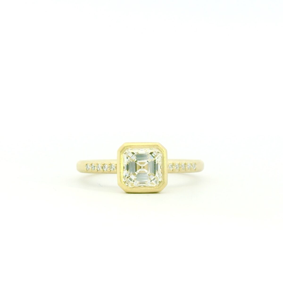 Yellow Gold Asscher Cut Diamond Ring