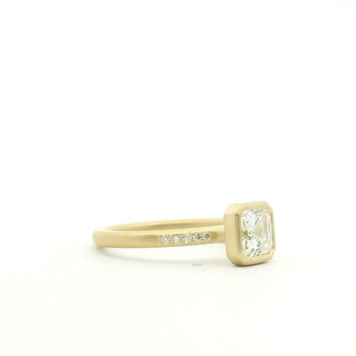 Yellow Gold Asscher Cut Diamond Ring