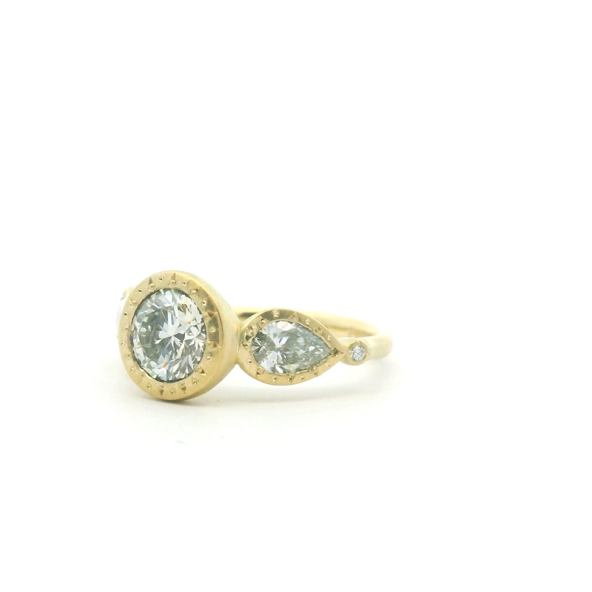 Yellow Gold Five Diamond Ring