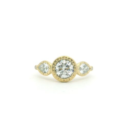 Yellow Gold Five Diamond Ring