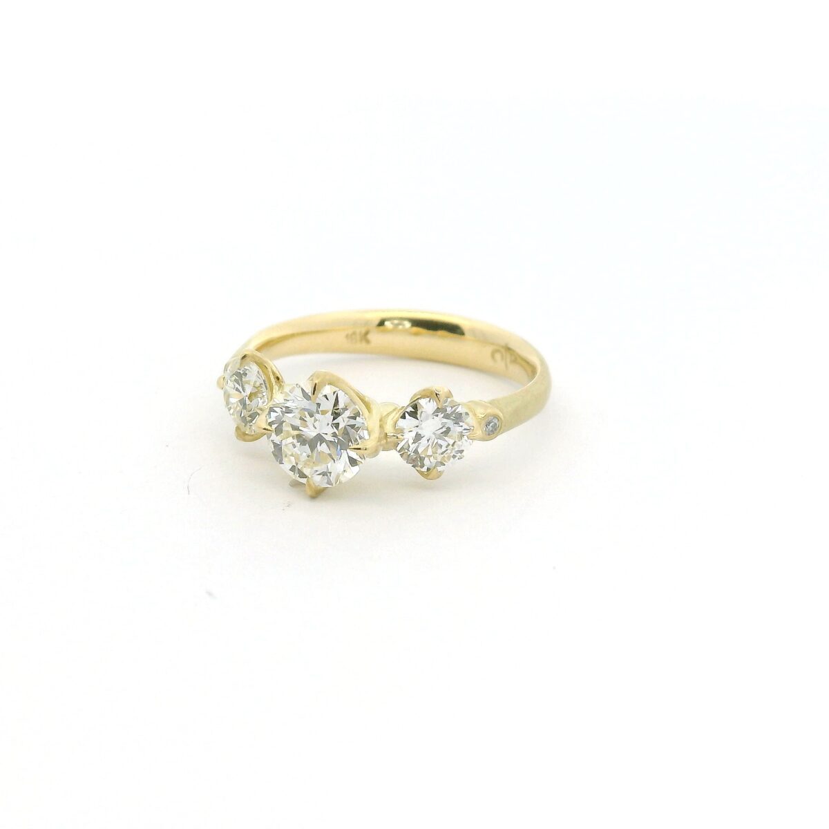 Yellow Gold Three Diamond Ring
