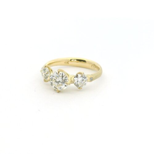 Yellow Gold Three Diamond Ring