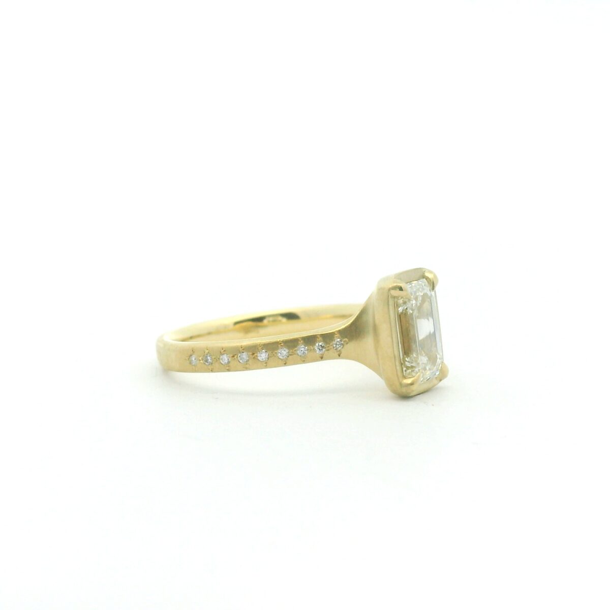 Yellow Gold Emerald Cut Diamond Ring