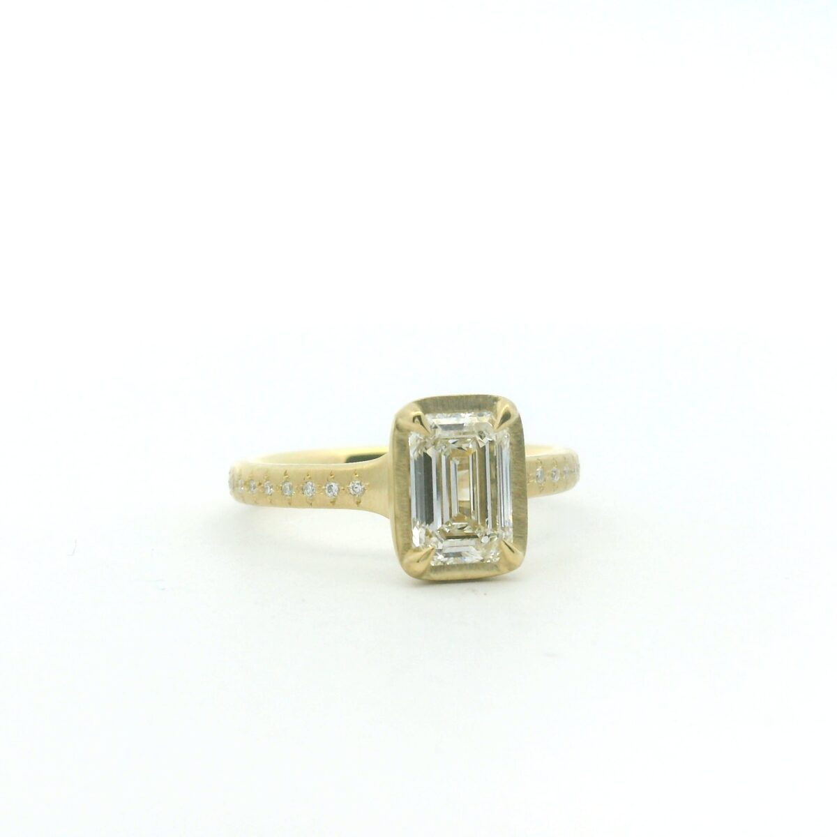 Yellow Gold Emerald Cut Diamond Ring