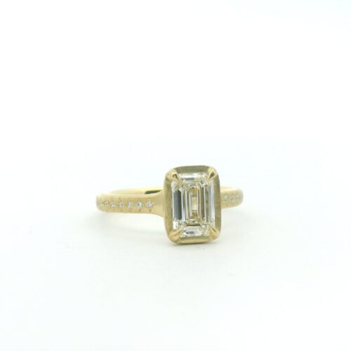 Yellow Gold Emerald Cut Diamond Ring
