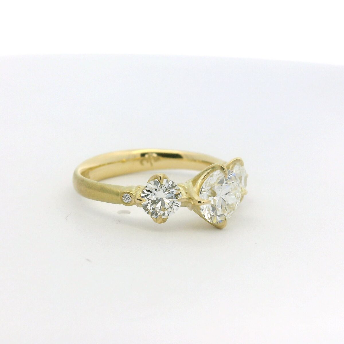 Yellow Gold Three Diamond Ring