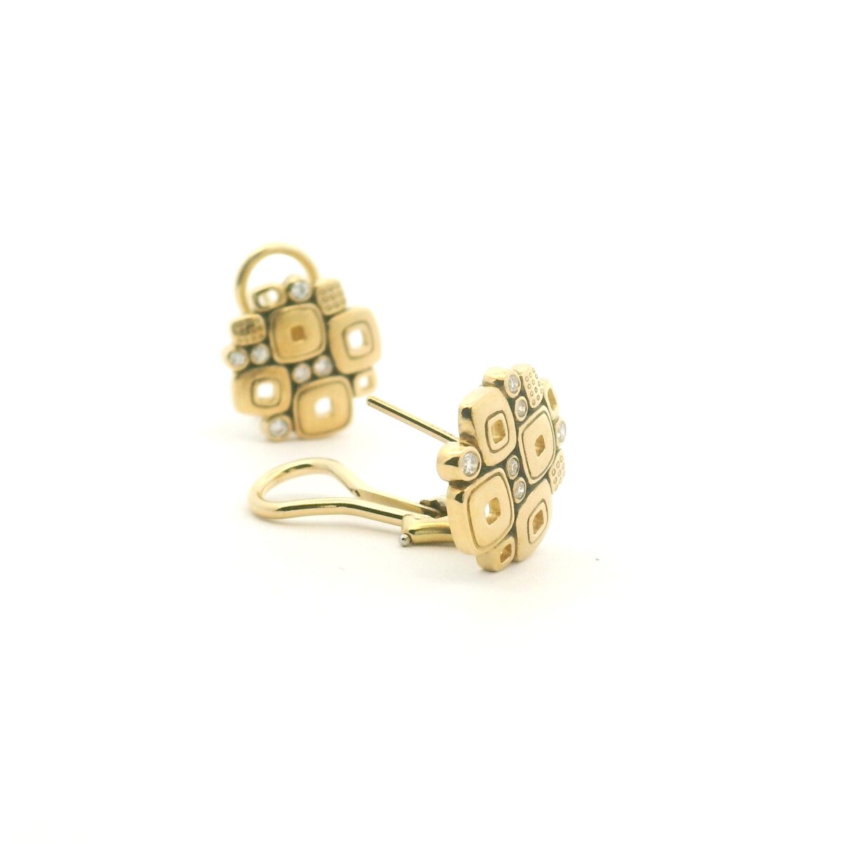 Yellow Gold "Little Window" Earrings