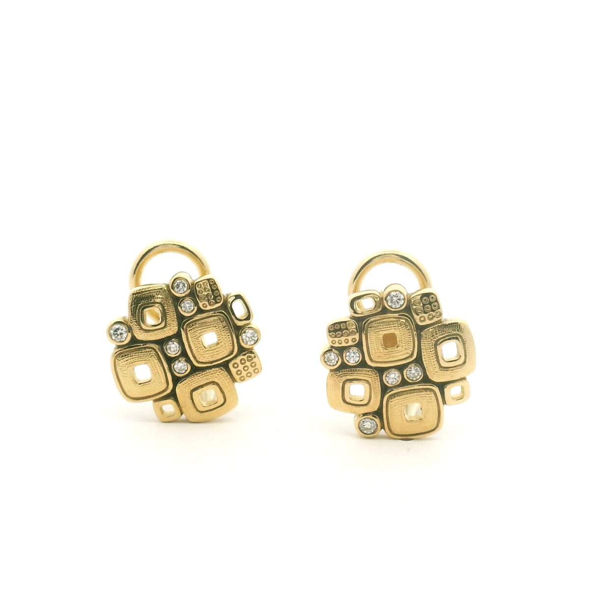 Yellow Gold "Little Window" Earrings