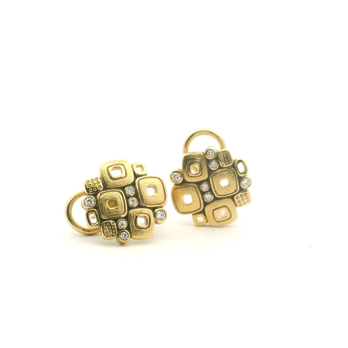 Yellow Gold "Little Window" Earrings