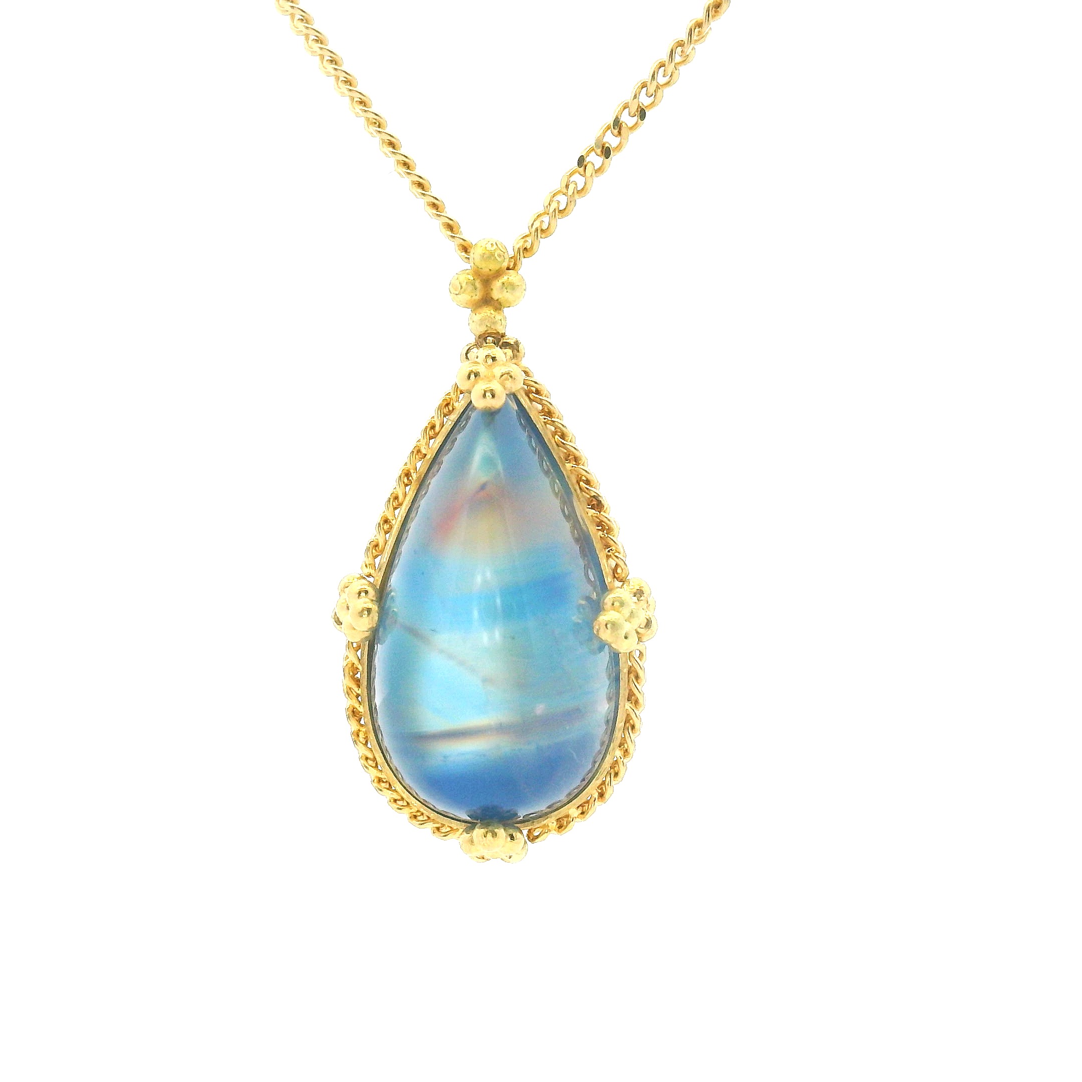 Yellow Gold and Moonstone Pendant