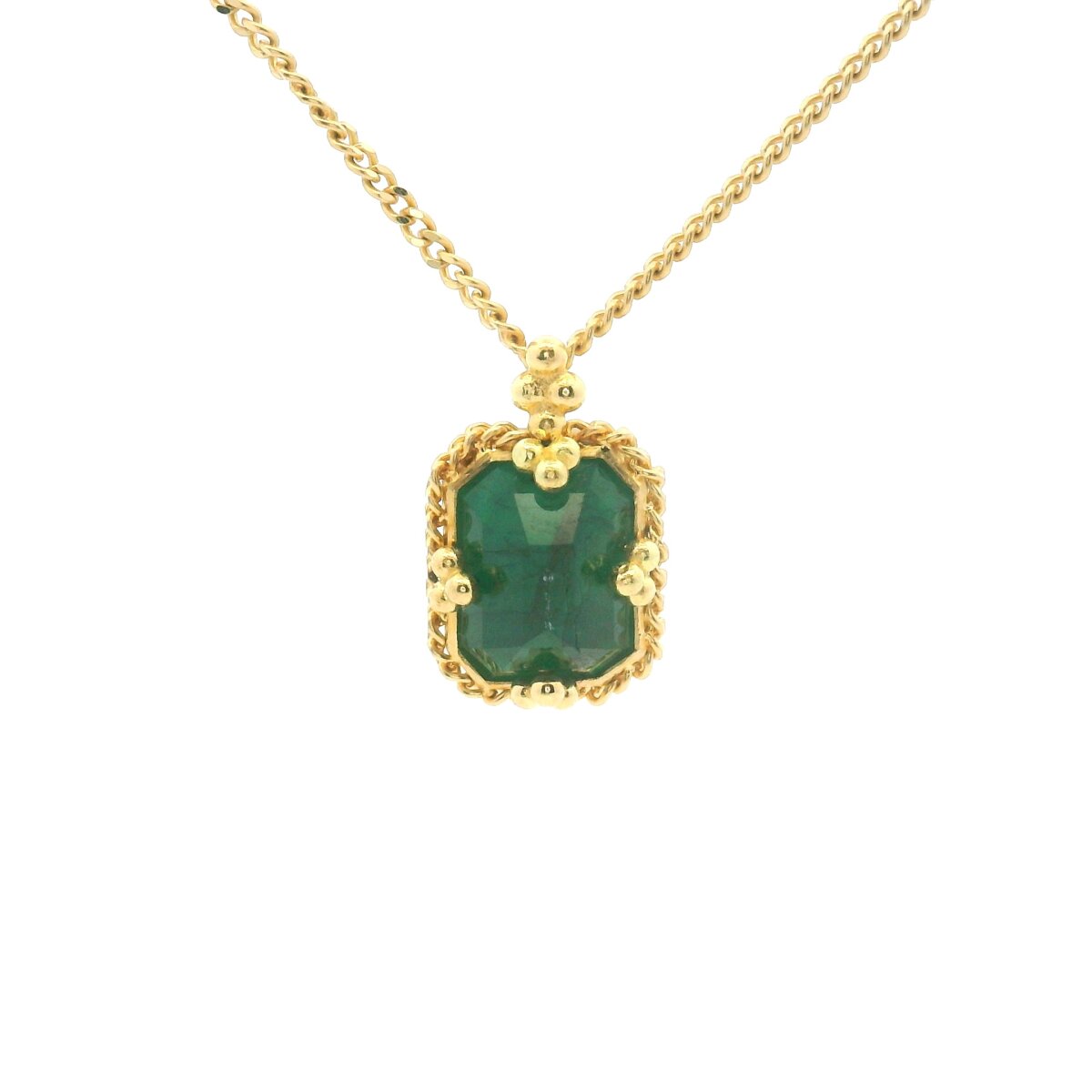 Yellow Gold Emerald Pendant