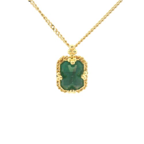 Yellow Gold Emerald Pendant