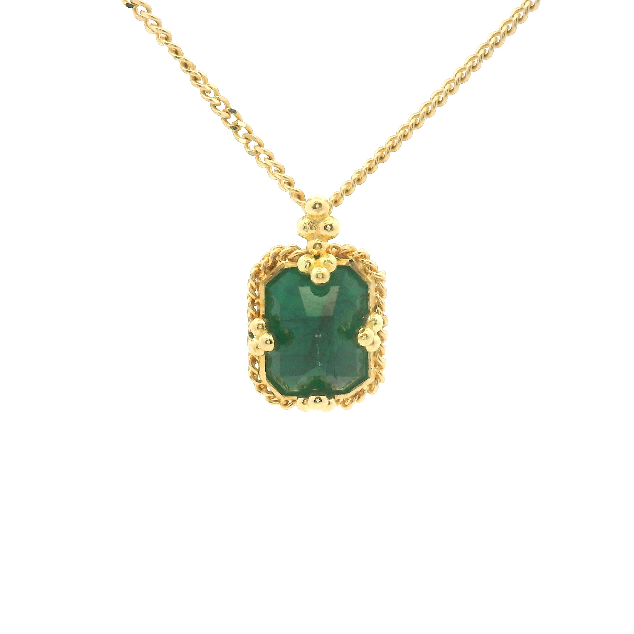 Yellow Gold Emerald Pendant