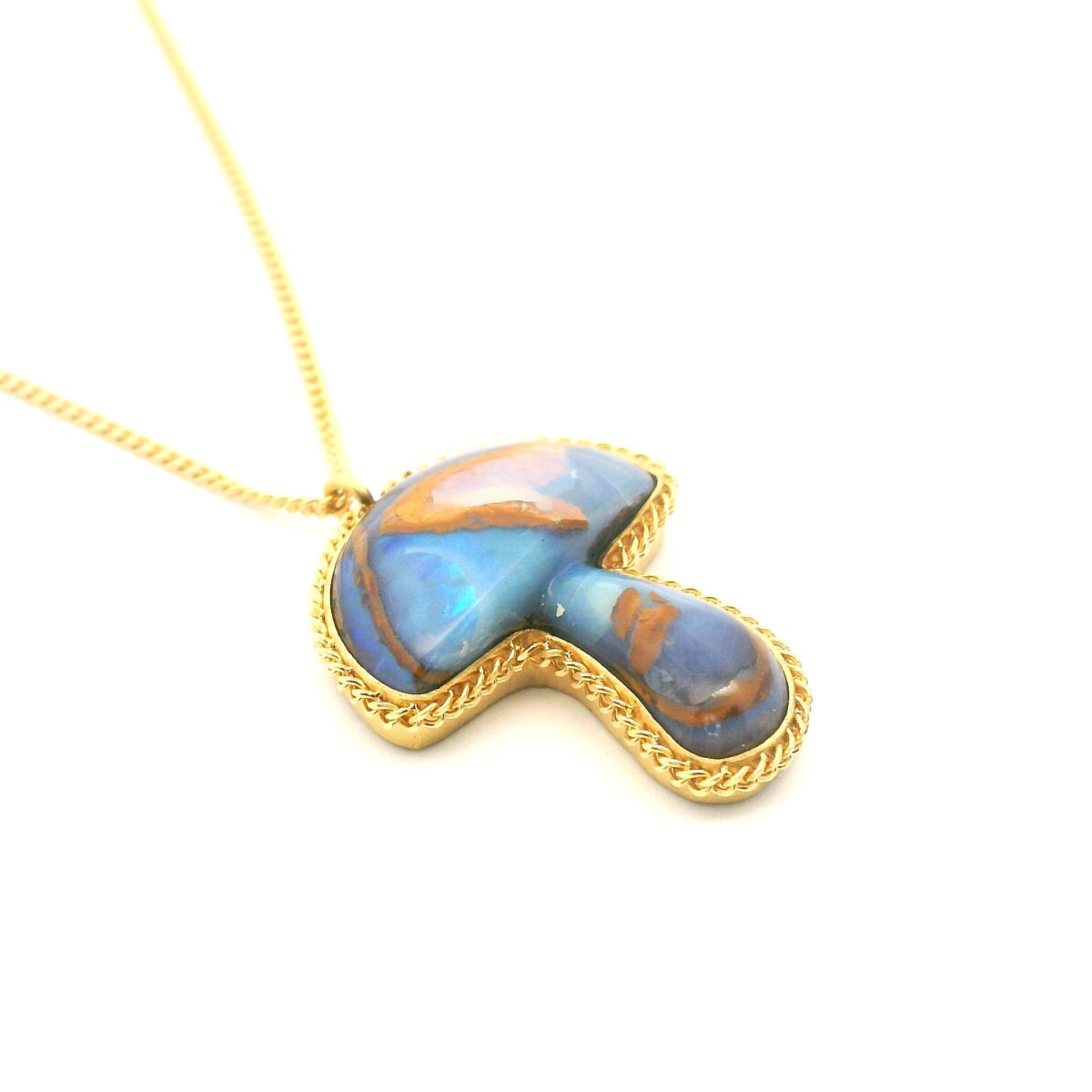 Boulder Opal Mushroom Pendant