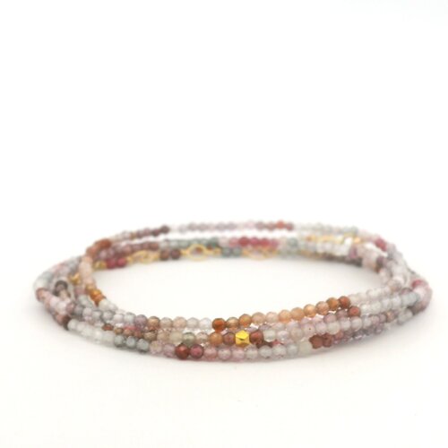 Multi-colored Spinel Bead Wrap Bracelet