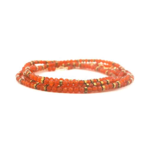 18 karat Yellow Gold and Carnelian Confetti Wrap