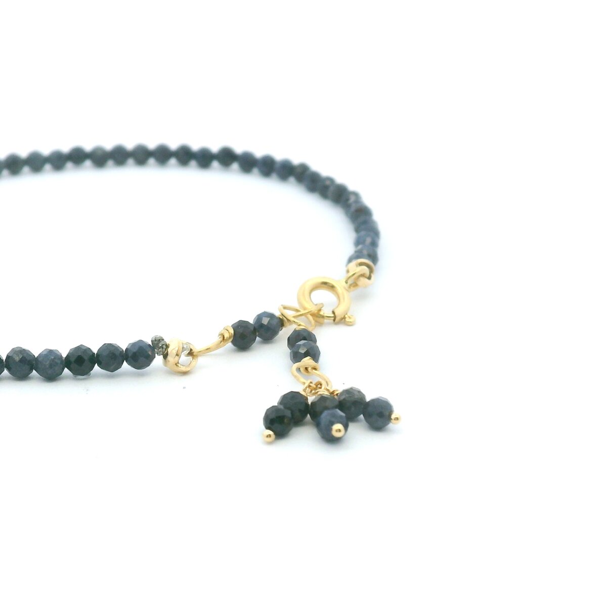 Single Wrap Opaque Blue Sapphire Bracelet