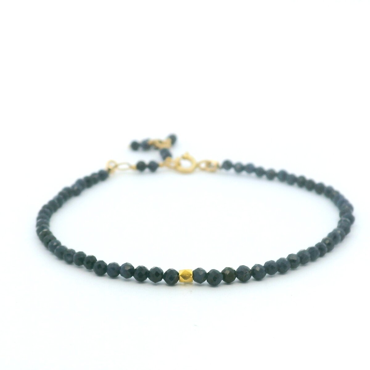 Single Wrap Opaque Blue Sapphire Bracelet