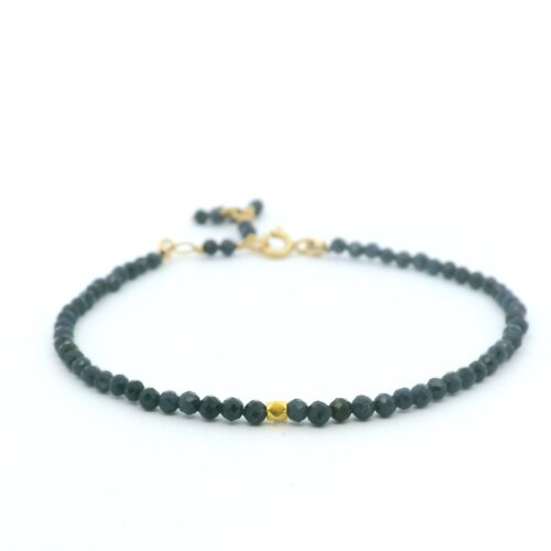 Single Wrap Opaque Blue Sapphire Bracelet