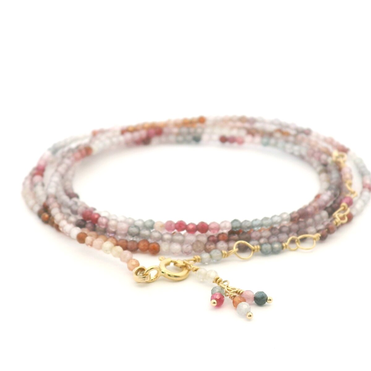 Multi-colored Spinel Bead Wrap Bracelet