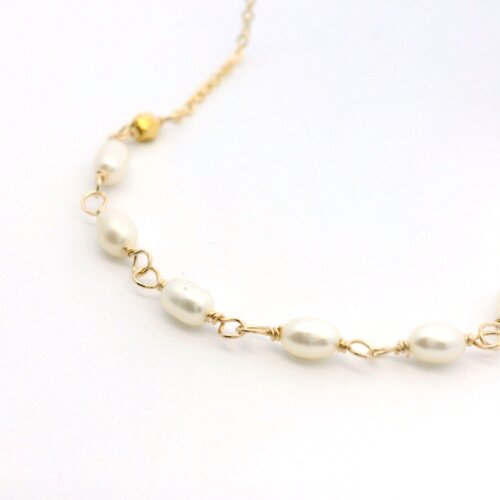 Freshwater Oval Pearl Necklace