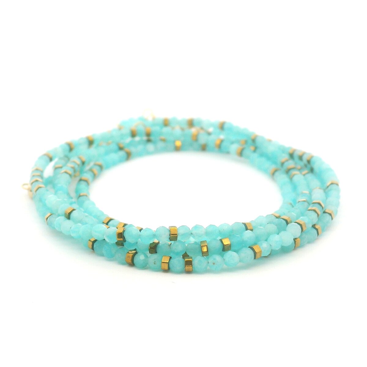 18 karat Yellow Gold and Amazonite Confetti Wrap