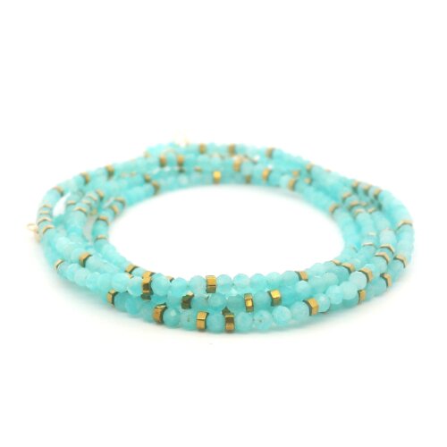 18 karat Yellow Gold and Amazonite Confetti Wrap
